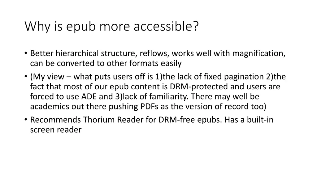 why is epub more accessible