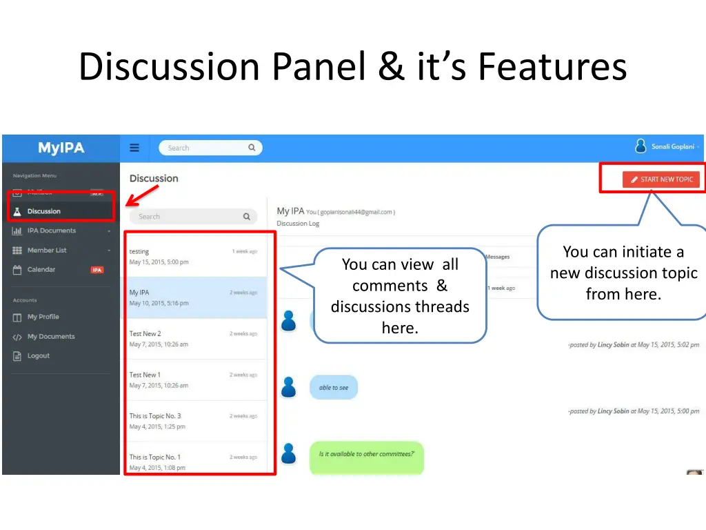 discussion panel it s features