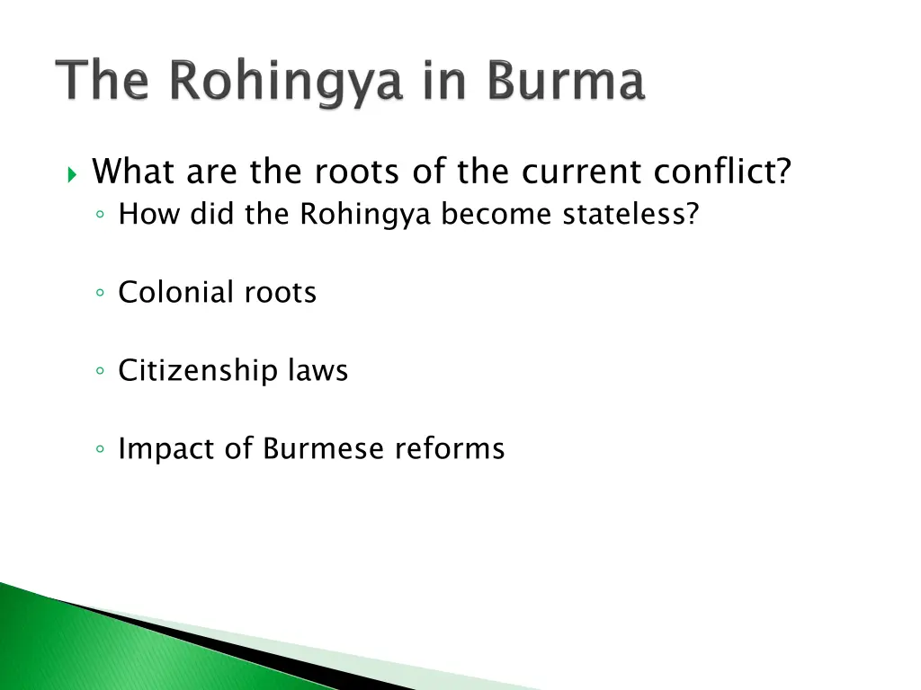 what are the roots of the current conflict