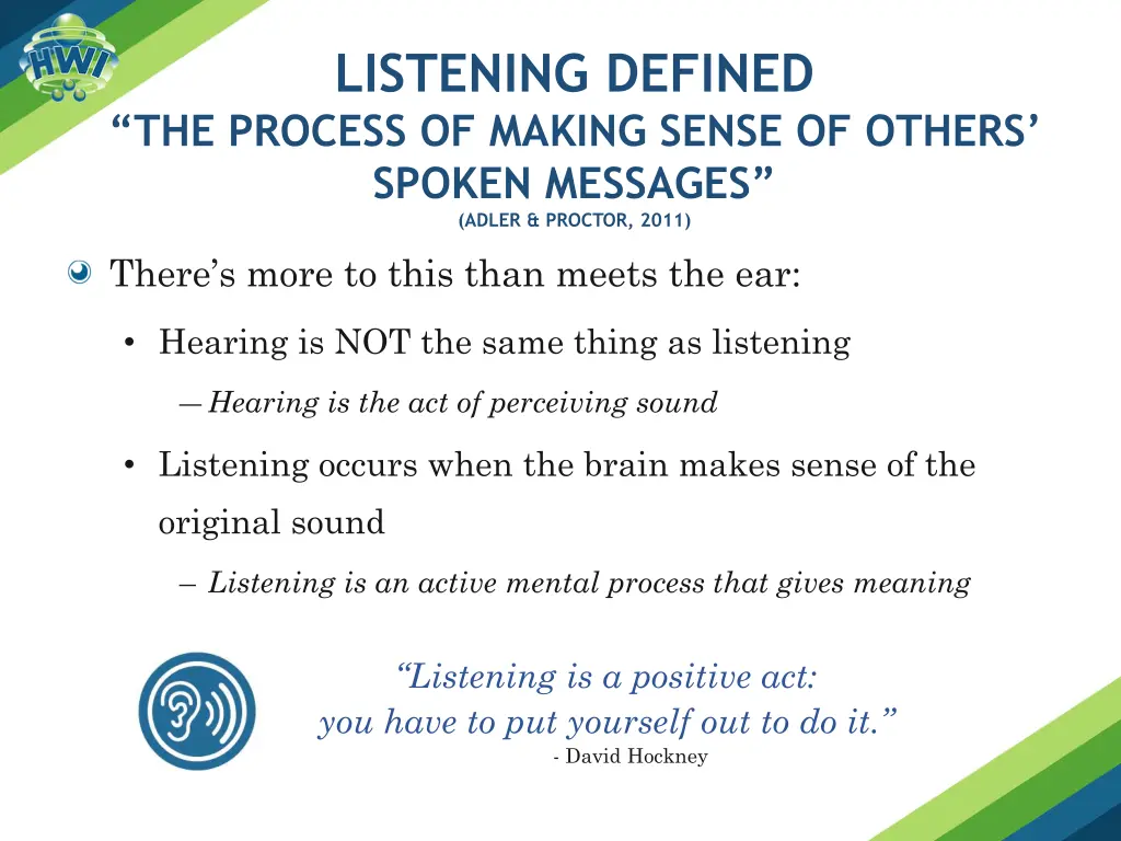 listening defined the process of making sense