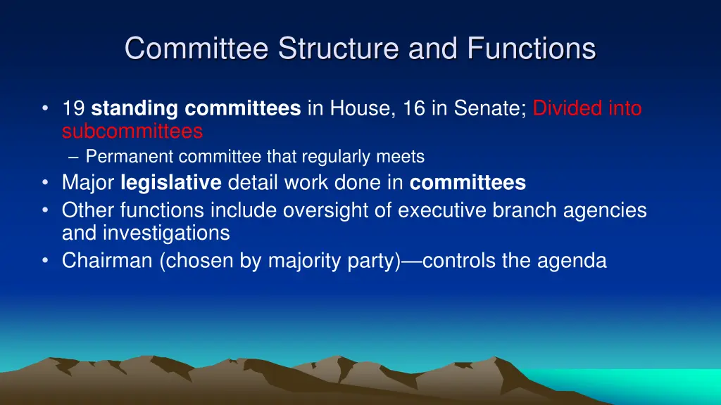 committee structure and functions