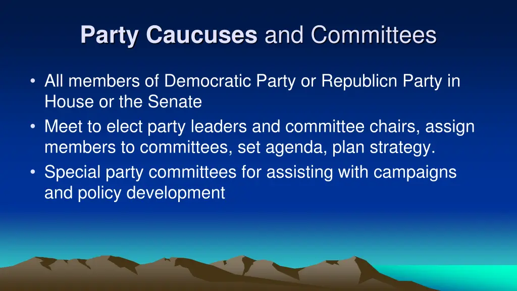 party caucuses and committees