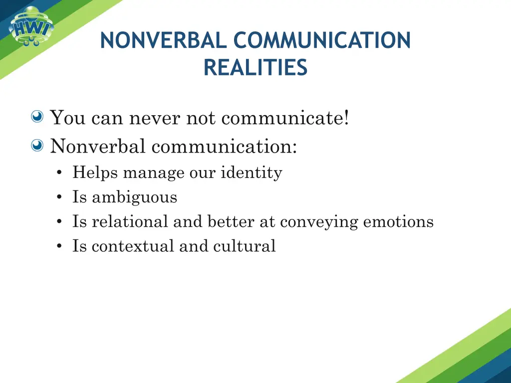 nonverbal communication realities