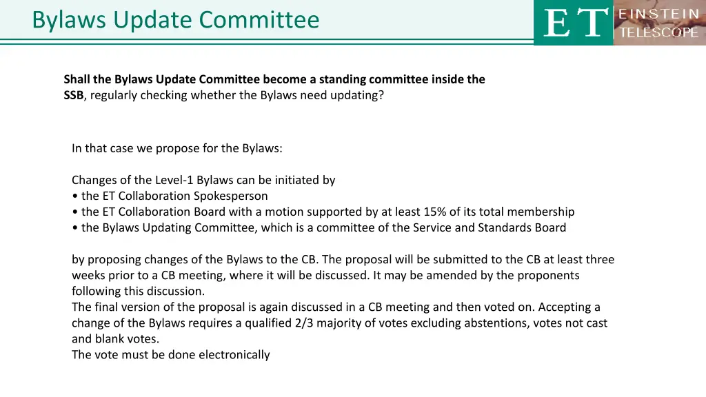 bylaws update committee