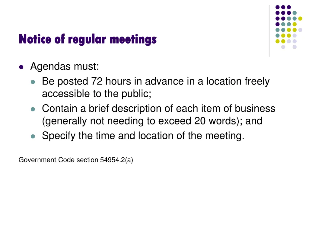 notice of regular meetings notice of regular