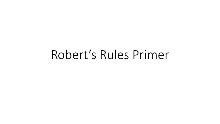 robert s rules primer