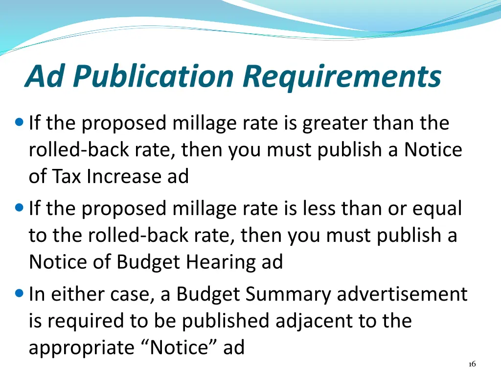 ad publication requirements