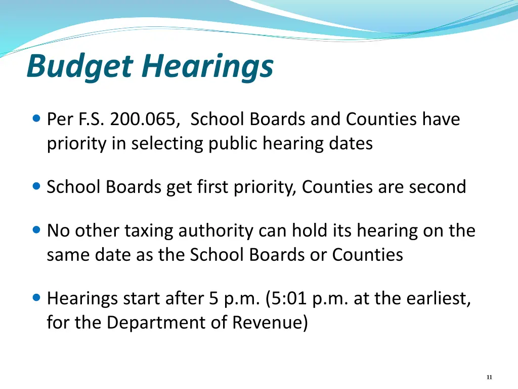 budget hearings