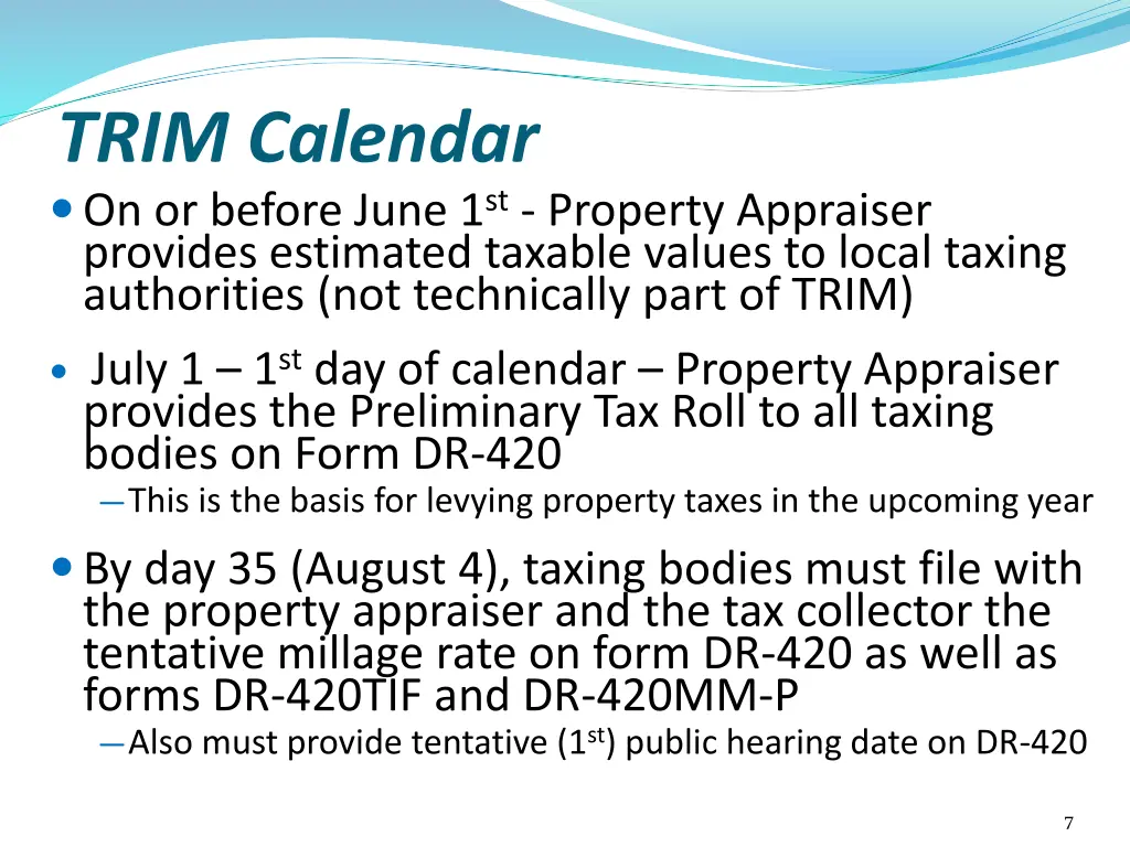 trim calendar on or before june 1 st property