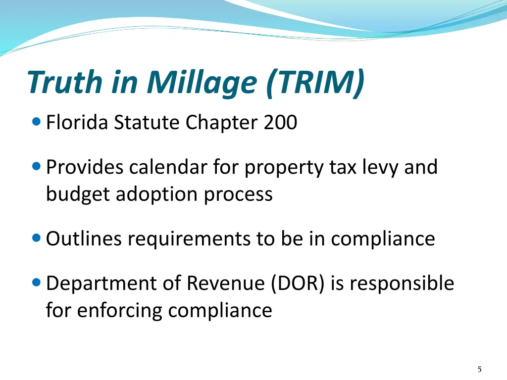 truth in millage trim florida statute chapter 200