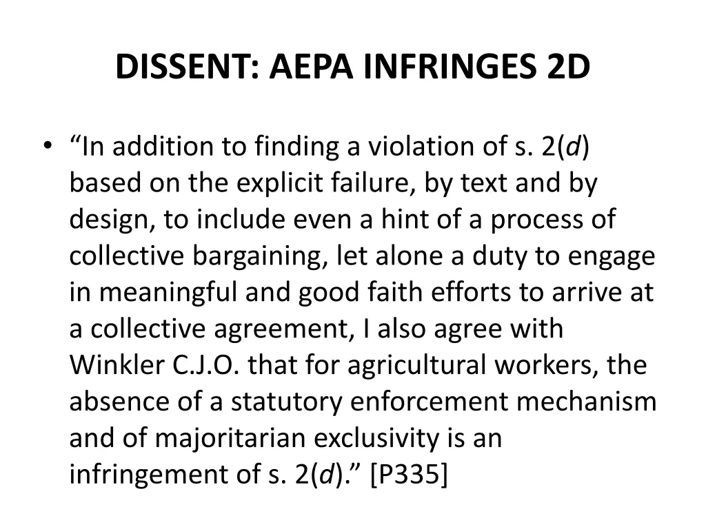 dissent aepa infringes 2d