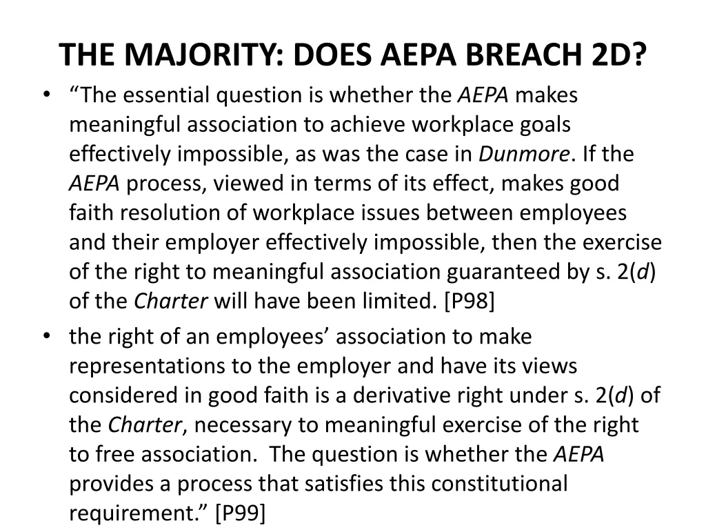 the majority does aepa breach 2d the essential