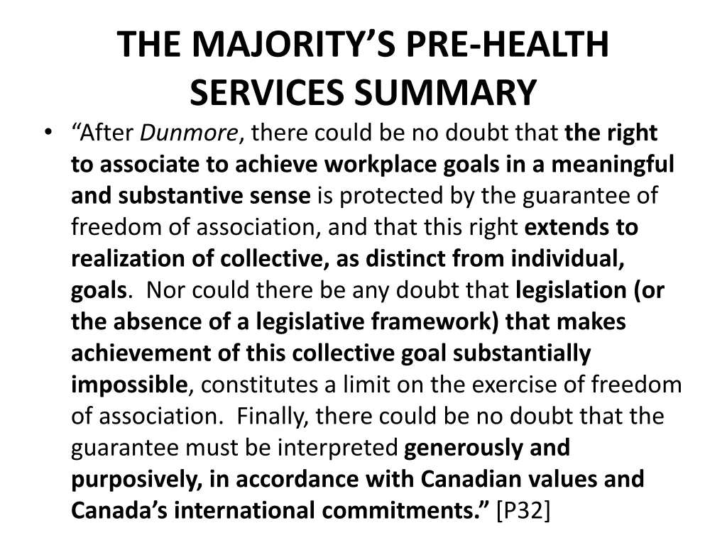 the majority s pre health services summary after