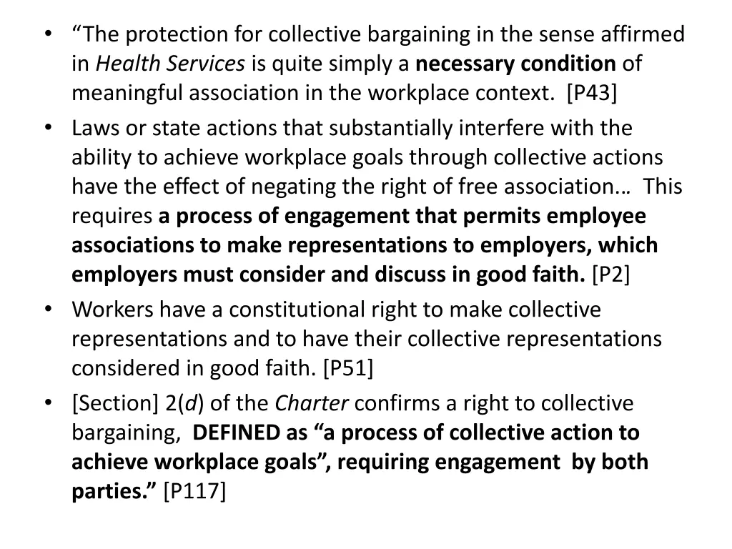 the protection for collective bargaining