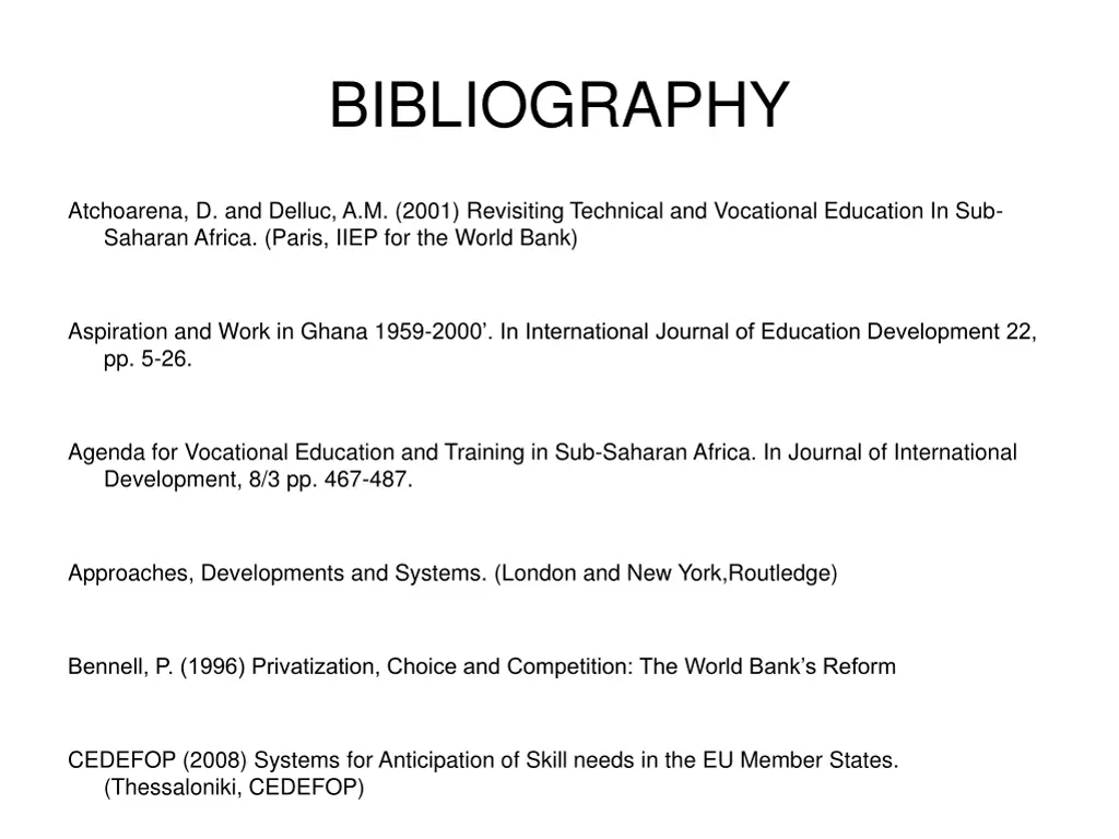 bibliography