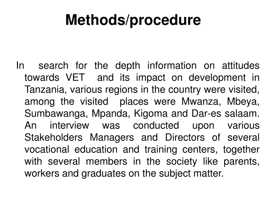 methods procedure