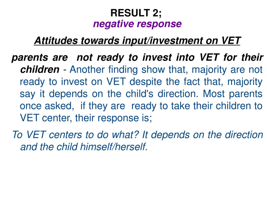 result 2 negative response