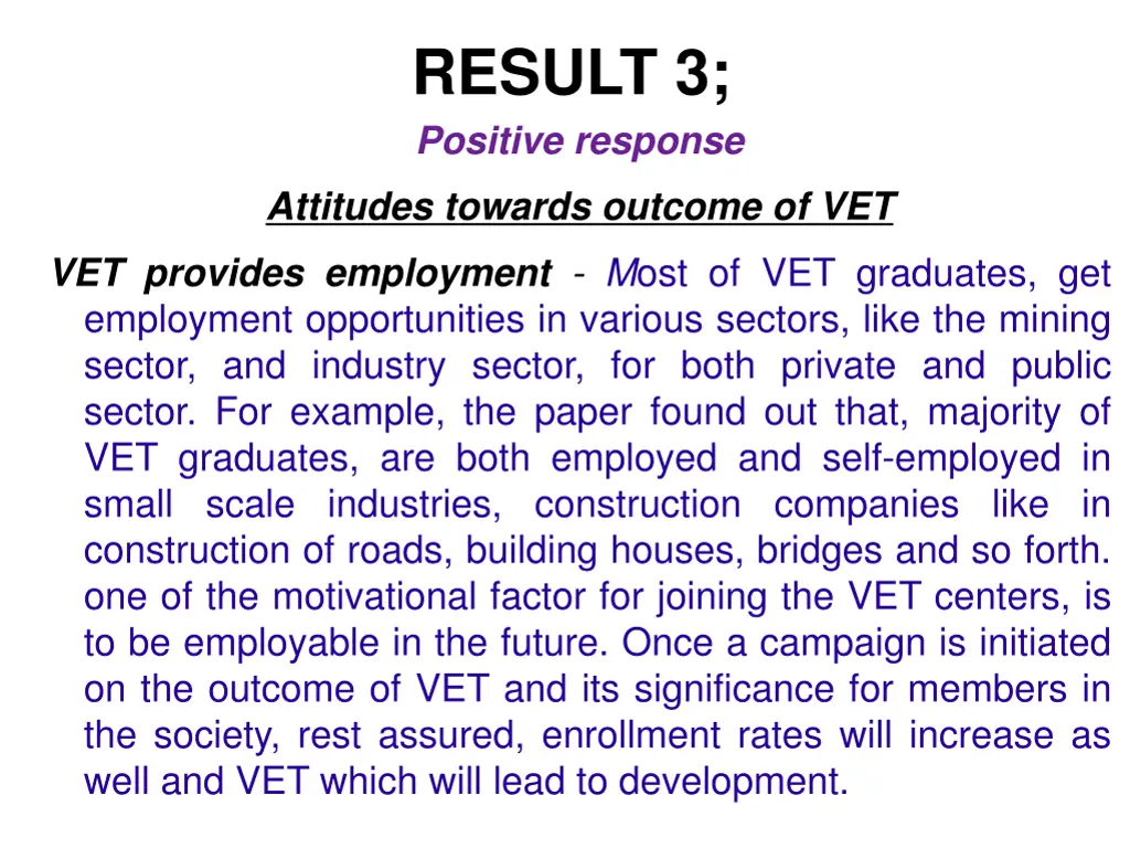 result 3 positive response