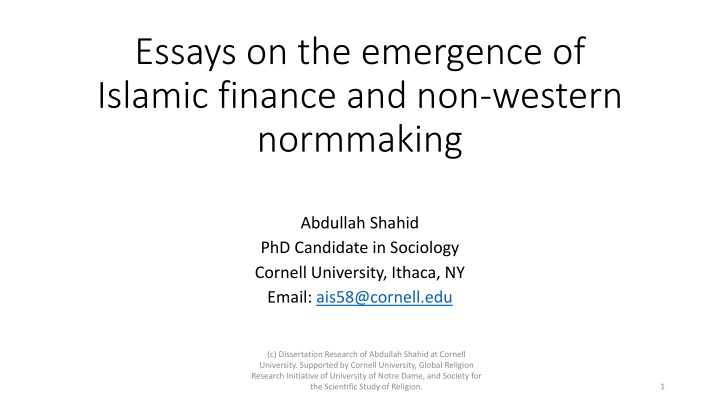 essays on the emergence of islamic finance