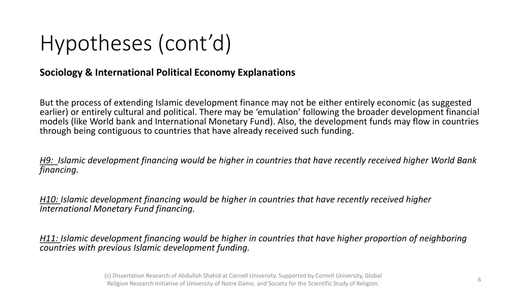 hypotheses cont d 1