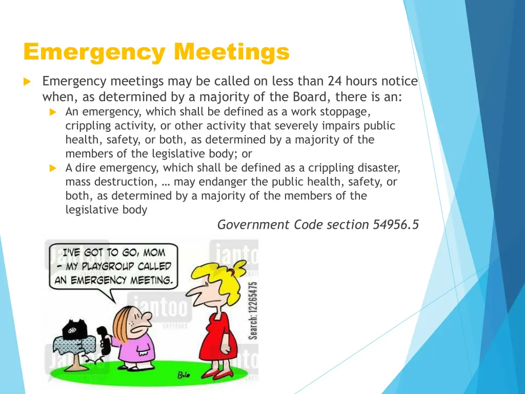 emergency meetings