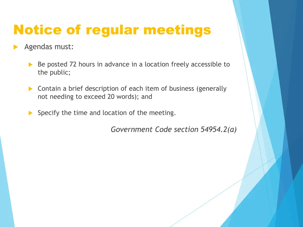 notice of regular meetings