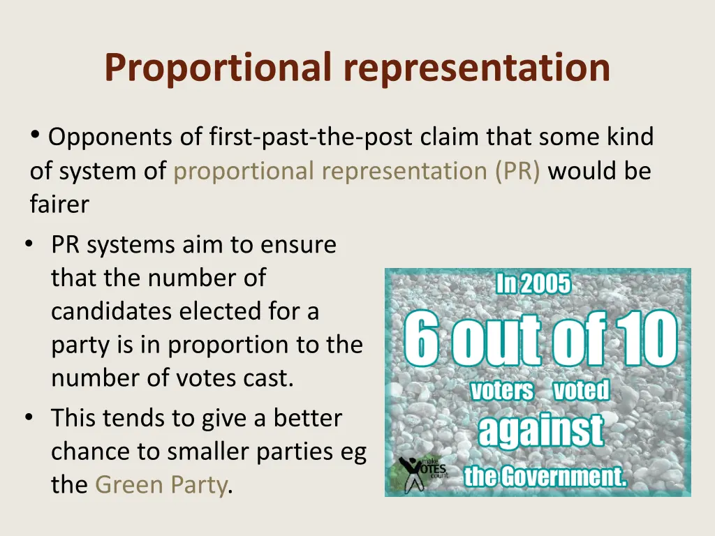 proportional representation