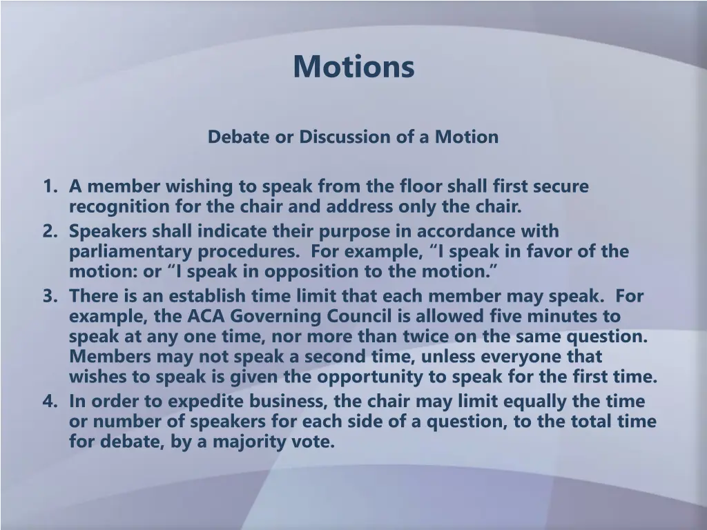 motions 1