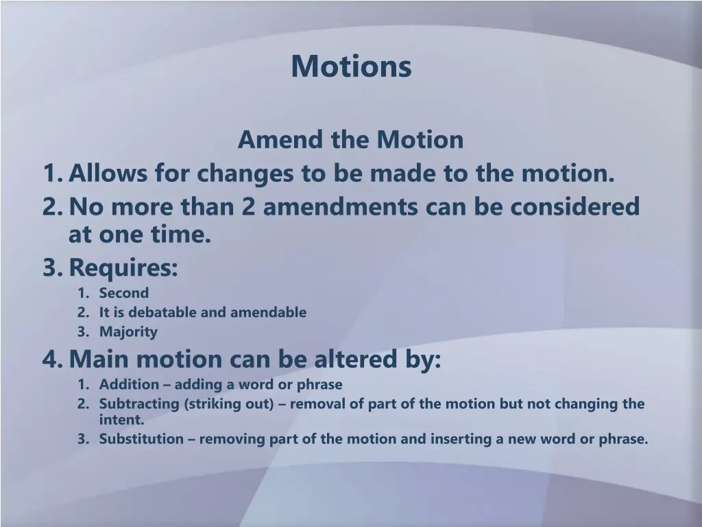 motions 4