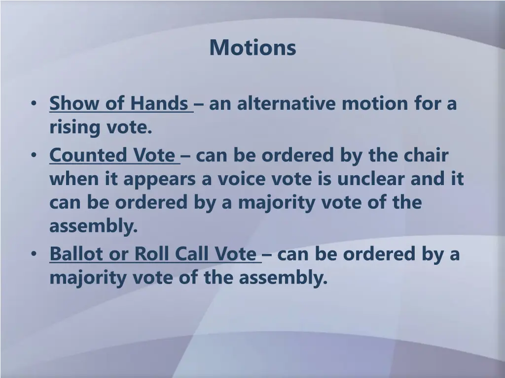 motions 7