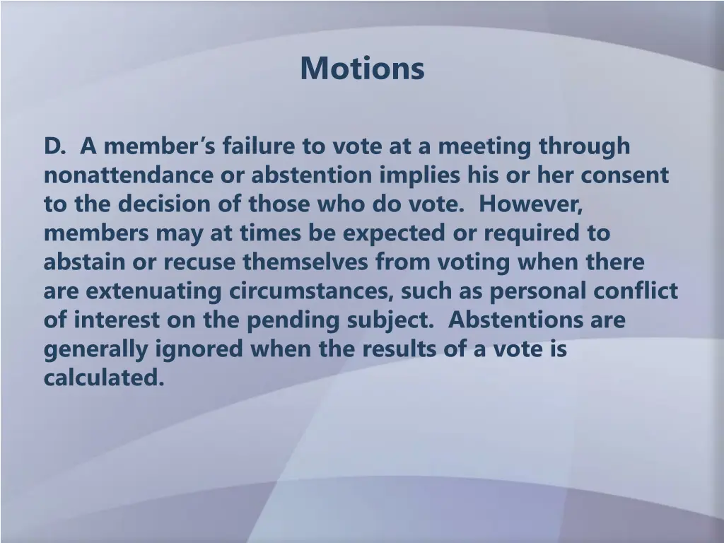 motions 8