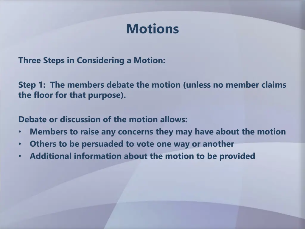 motions