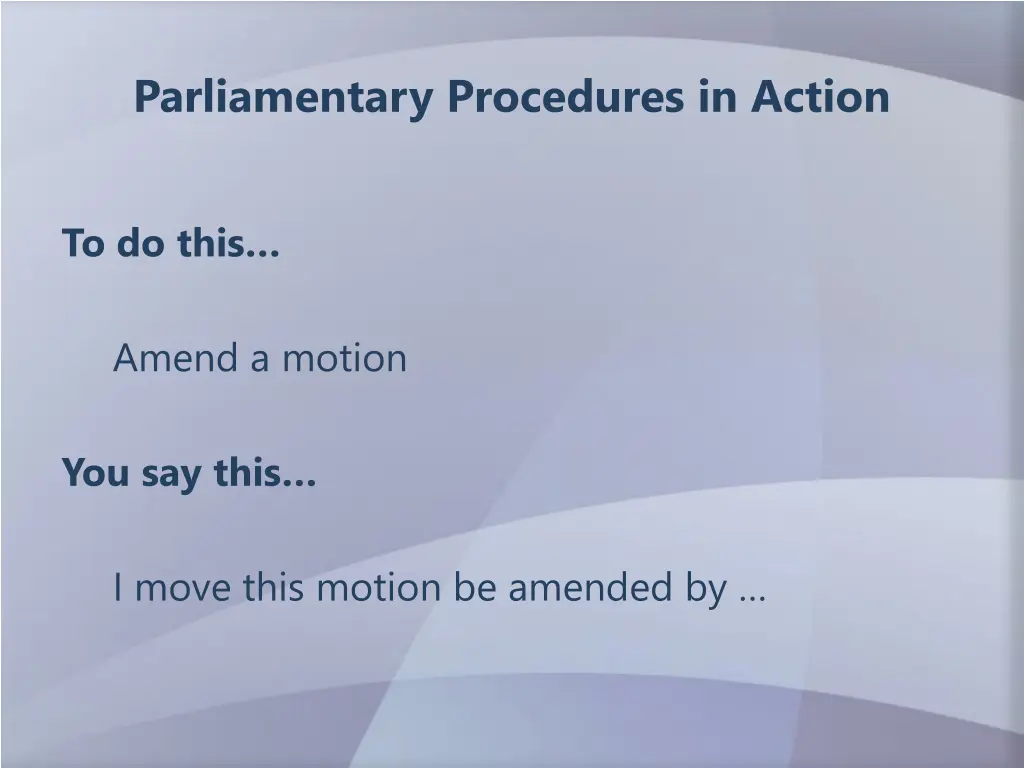 parliamentary procedures in action 1