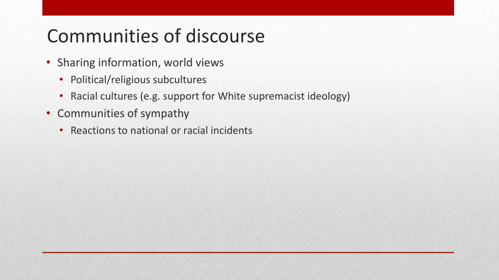 communities of discourse