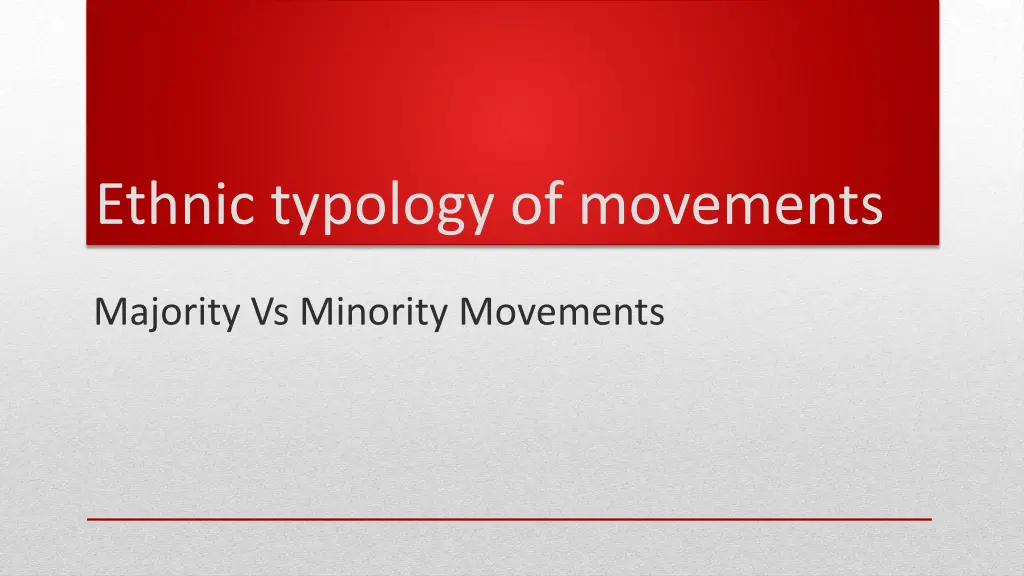 ethnic typology of movements