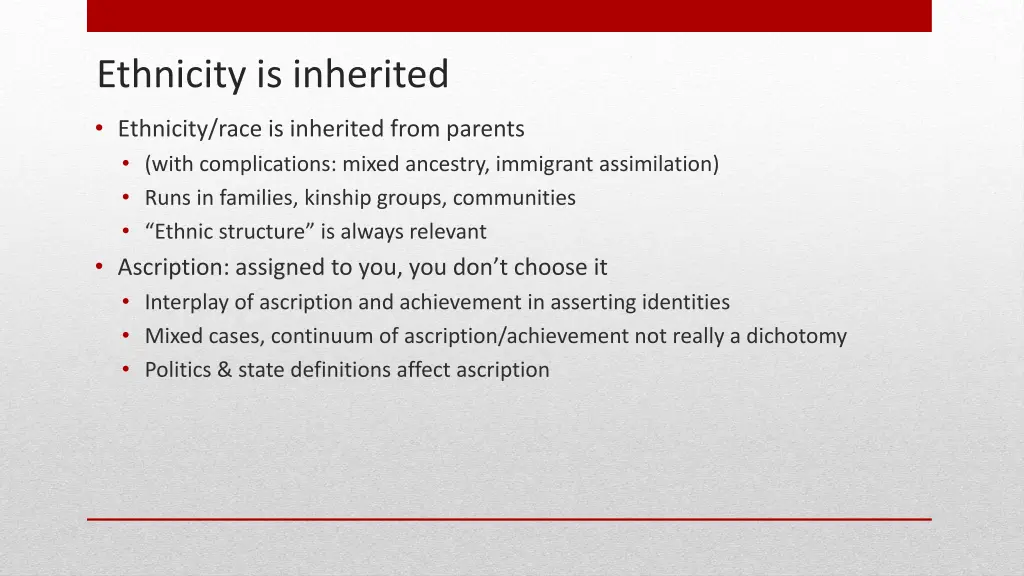 ethnicity is inherited