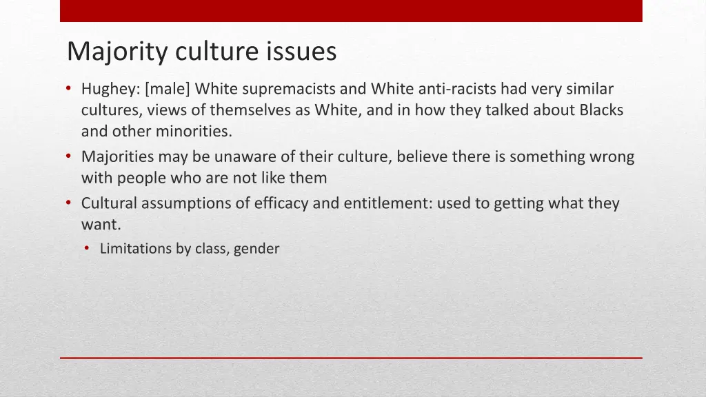 majority culture issues