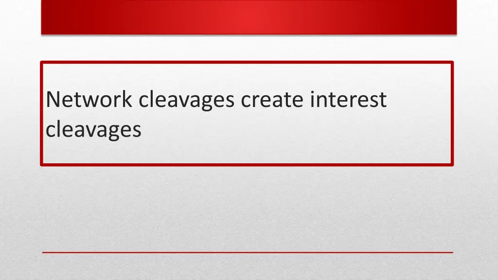 network cleavages create interest cleavages