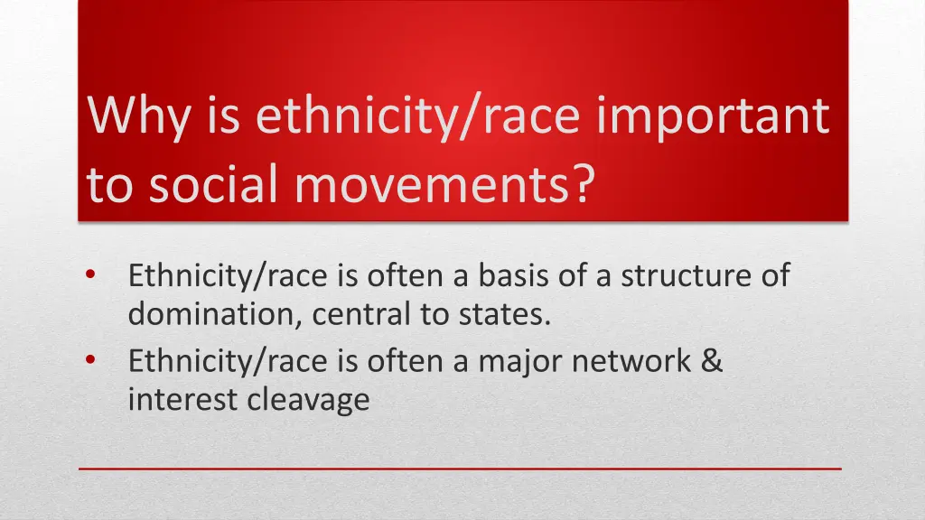 why is ethnicity race important to social