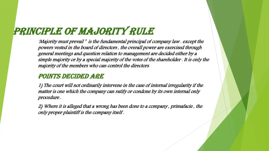 principle of majority rule principle of majority