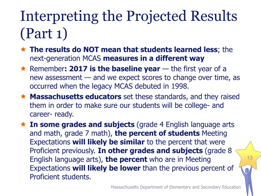 interpreting the projected results part