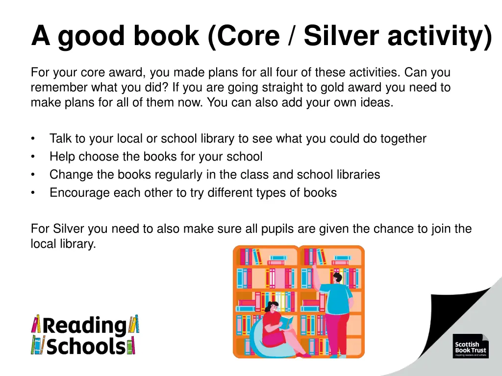 a good book core silver activity