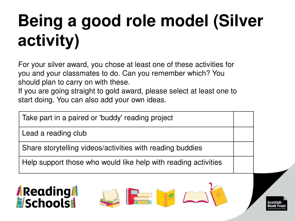 being a good role model silver activity