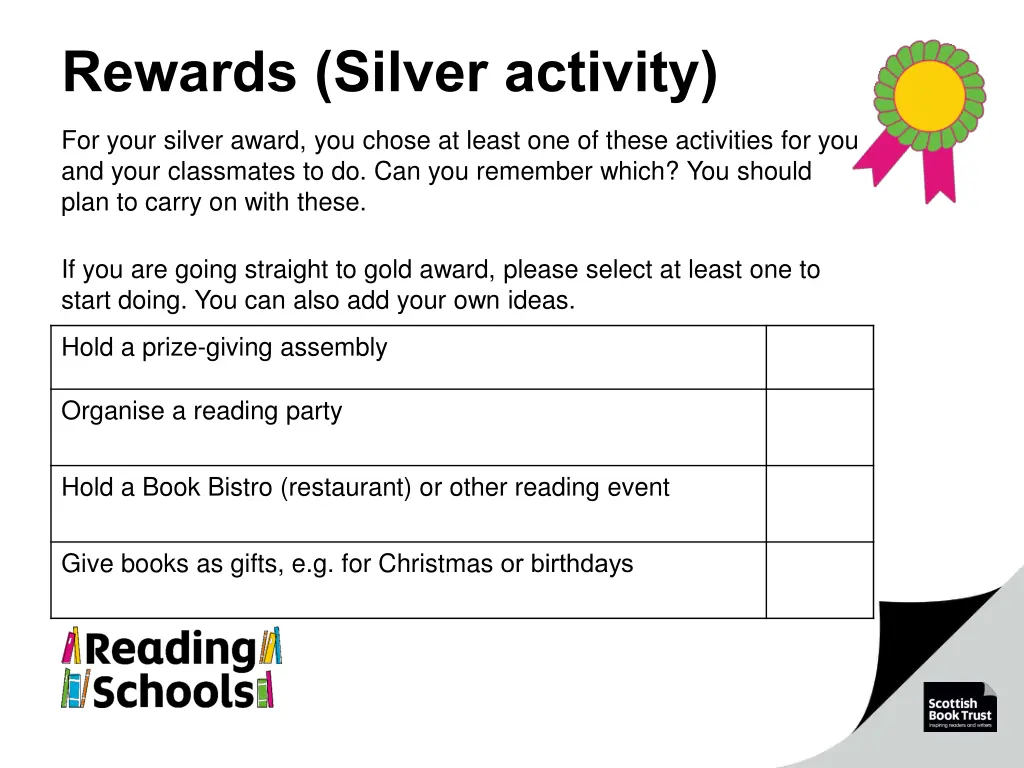 rewards silver activity