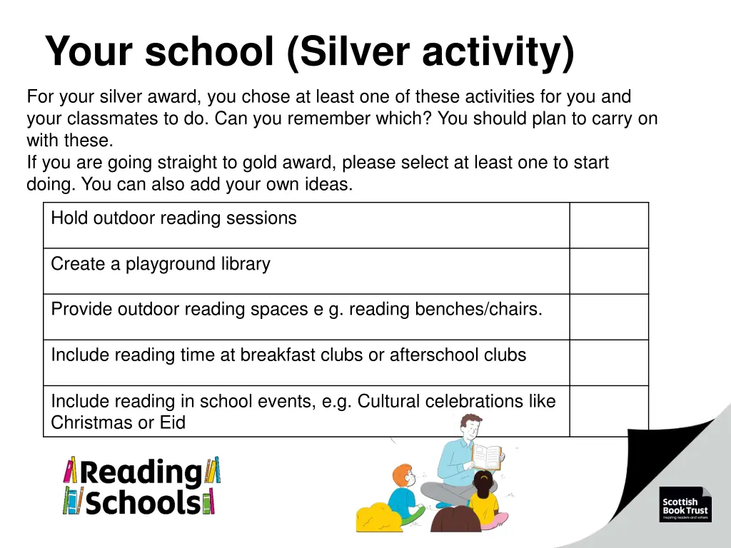 your school silver activity