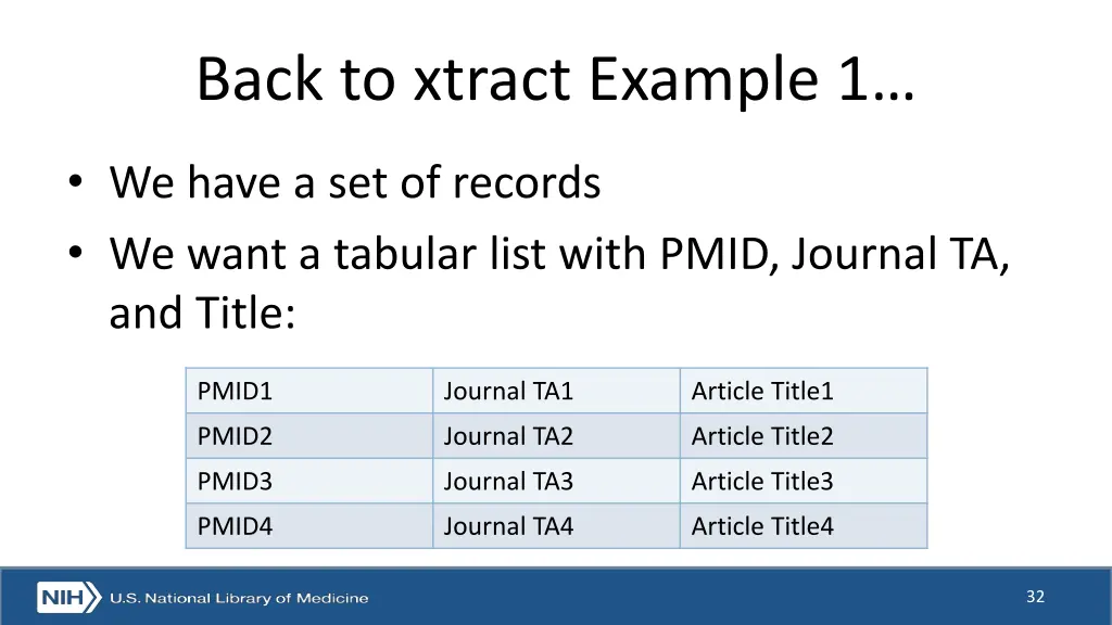 back to xtract example 1