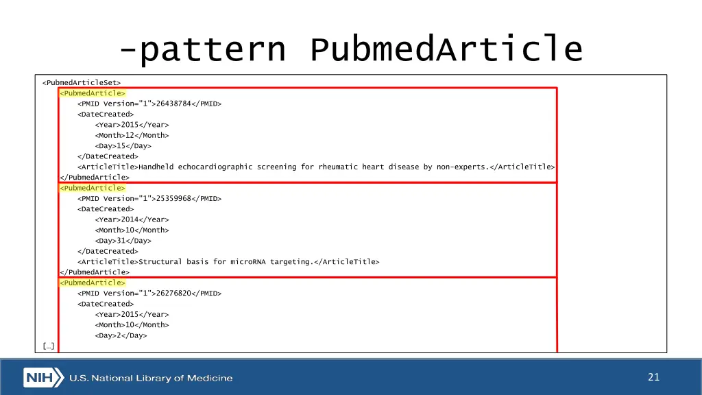 pattern pubmedarticle