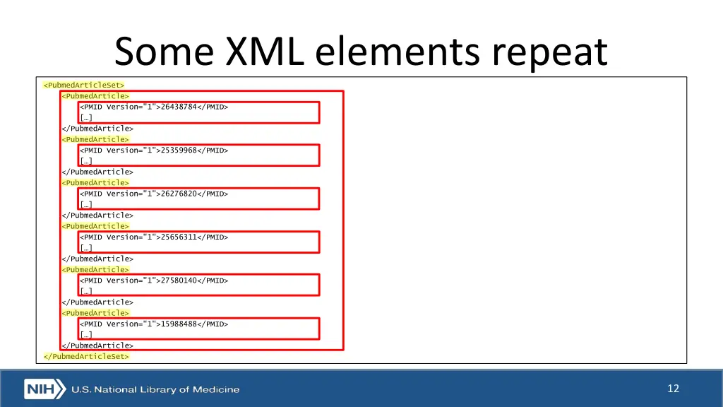 some xml elements repeat