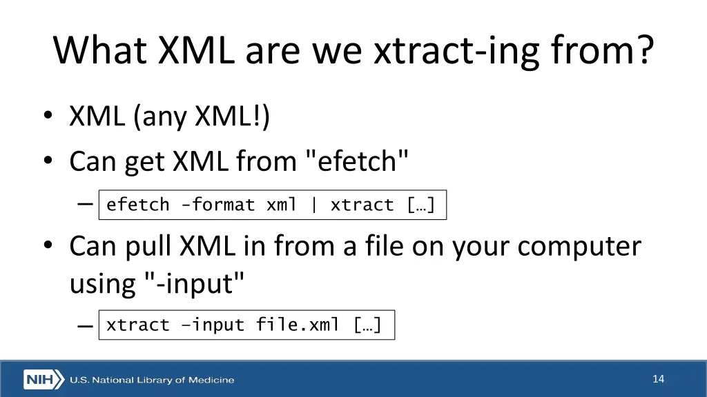 what xml are we xtract ing from