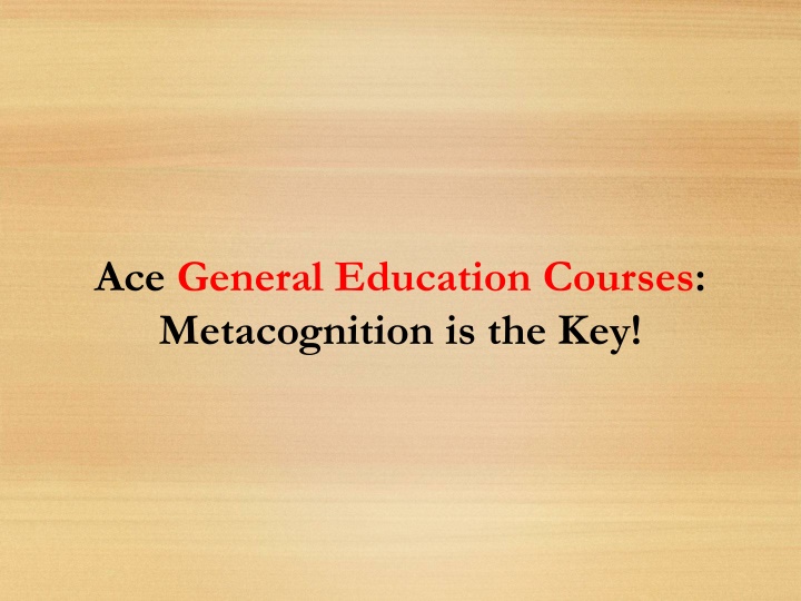 ace general education courses metacognition